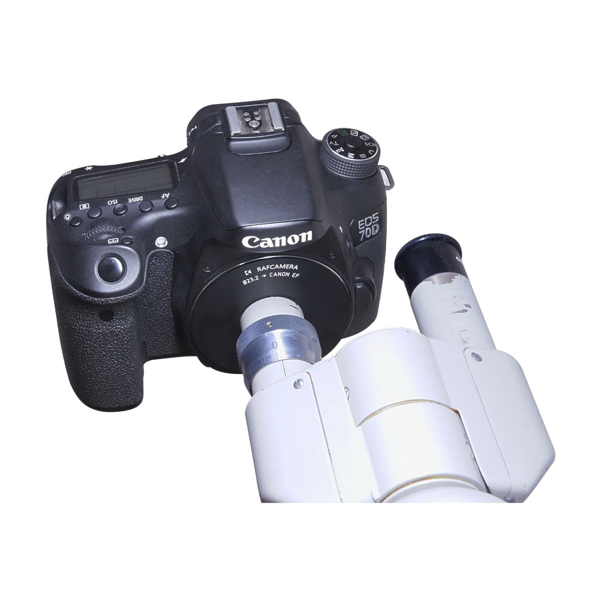 23.2mm tube to Canon EOS (EF) camera mount adapter
