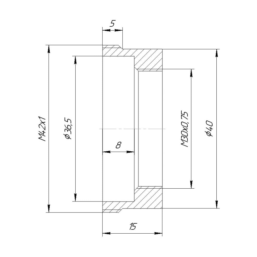 M42x1 thread adapter for LOMO OKS8-35-1 lens optical block