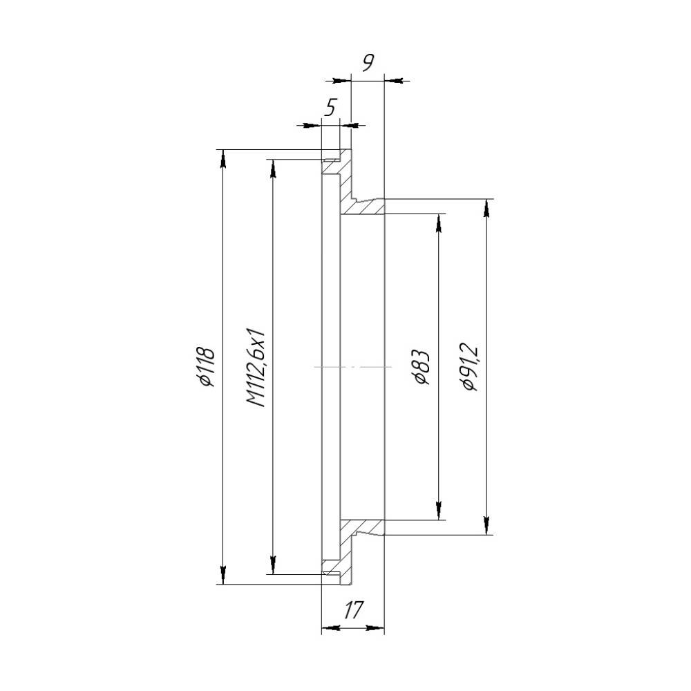 Optec 360 dovetail to M112.6x1 male thread adapter