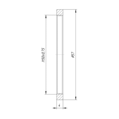 Retaining ring with M50x0.75 female thread
