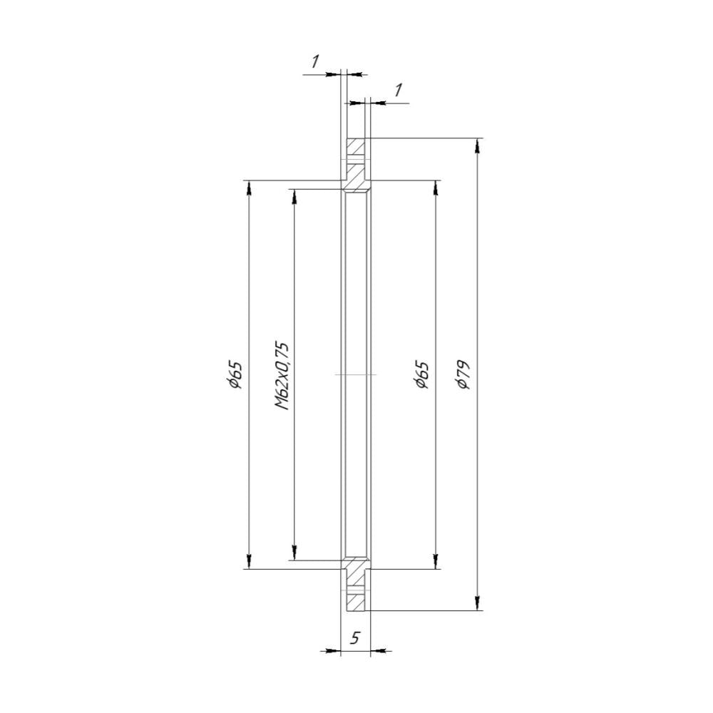 Retaining Ring with M62x0.75 female thread for Copal Compur #3 shutters