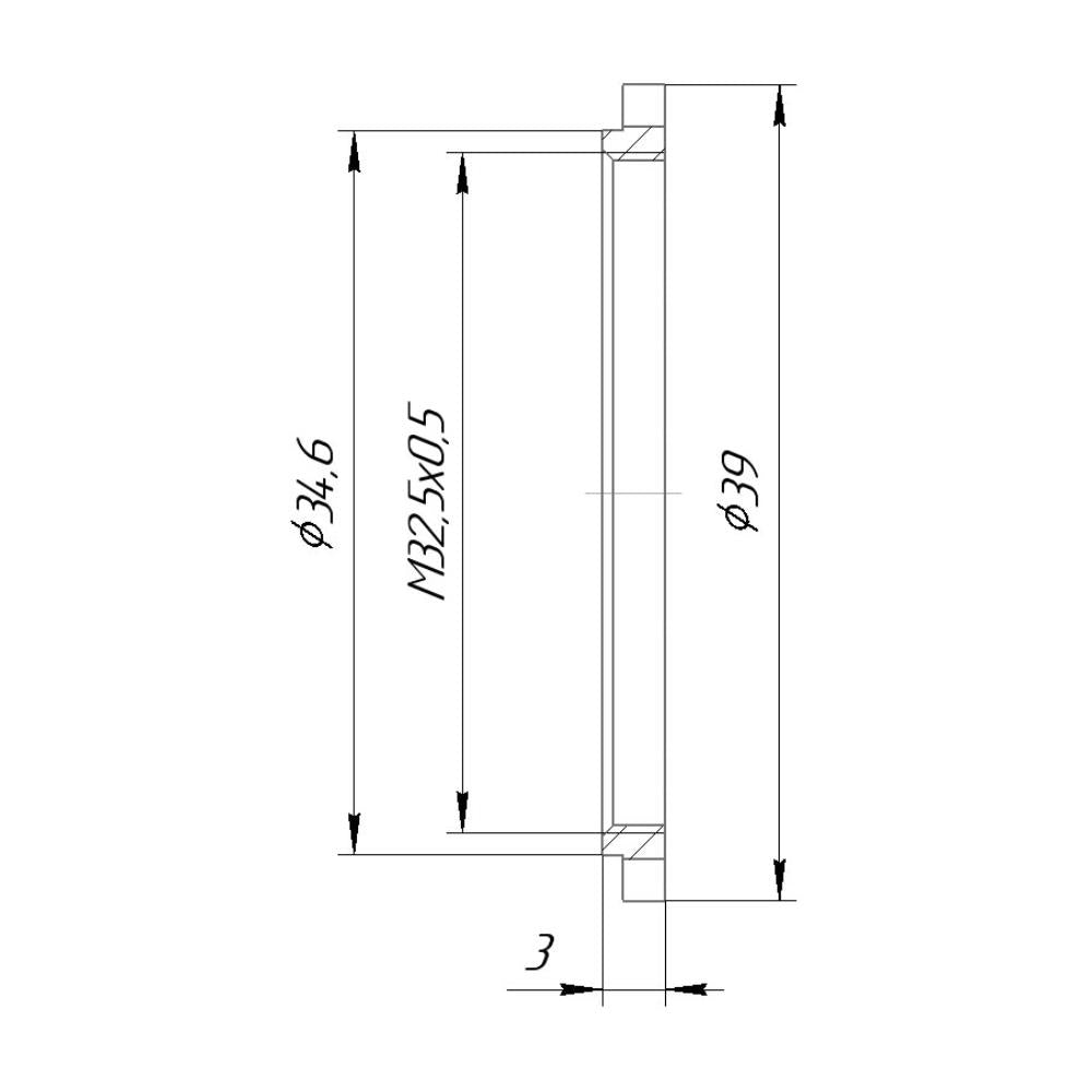 Retaining ring for Copal #0 shutter (M32.5x0.5 thread)