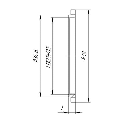 Retaining ring for Copal #0 shutter (M32.5x0.5 thread)