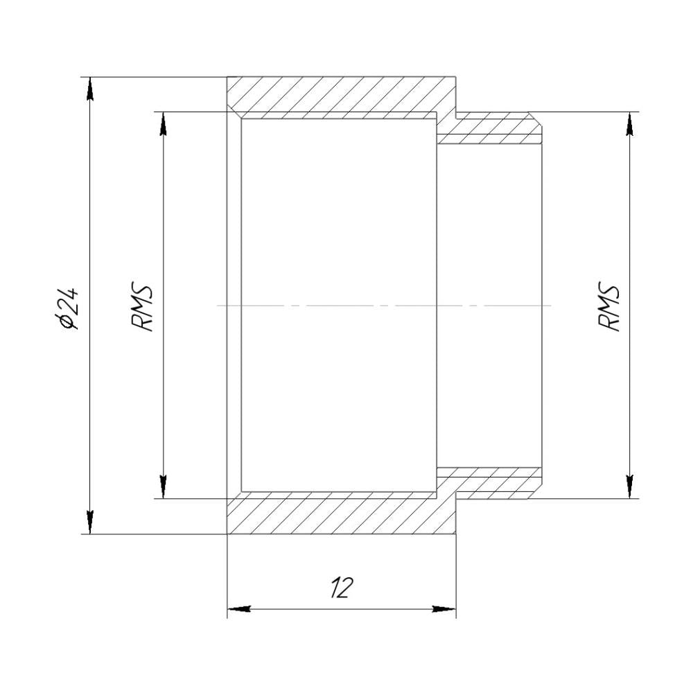 12mm adapter to match parfocal heights of DIN and RMS objectives, bronze