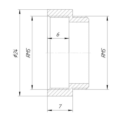 7mm extender for RMS/DIN microscope objectives, black