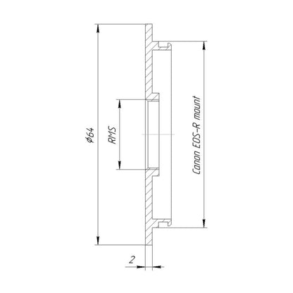 RMS female thread to Canon EOS-R camera mount adapter