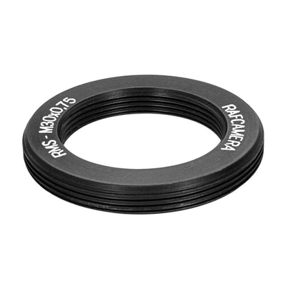 M30x0.75 male to RMS female thread adapter, flangeless, black