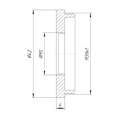 RMS female to M39x1 (LTM) male thread adapter