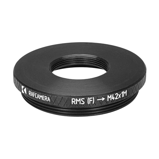 RMS (0.8″-36tpi) female to M42x1 male thread adapter, flat
