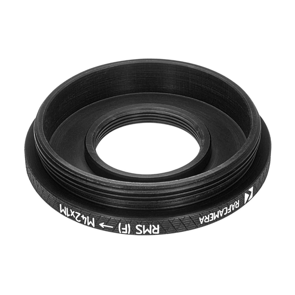 RMS (0.8″-36tpi) female to M42x1 male thread adapter, flat
