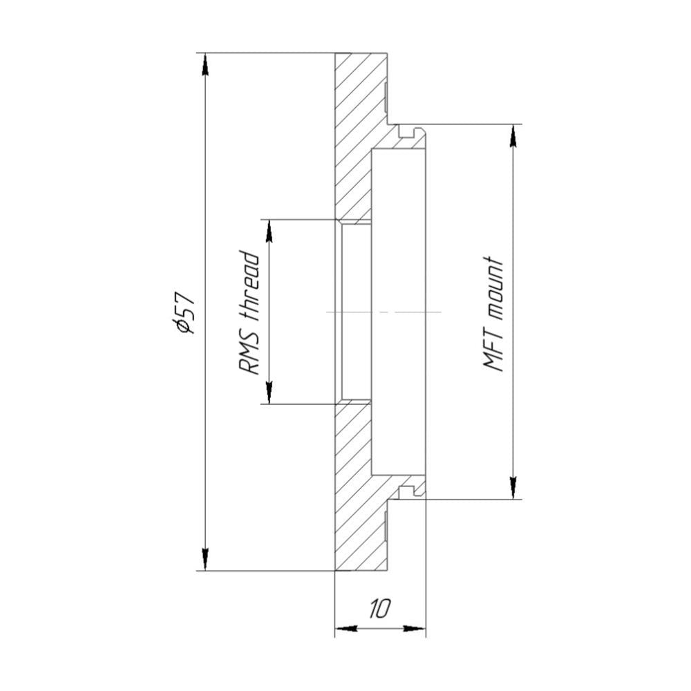 RMS female thread to MFT (micro 4/3) camera mount adapter