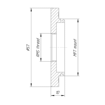 RMS female thread to MFT (micro 4/3) camera mount adapter