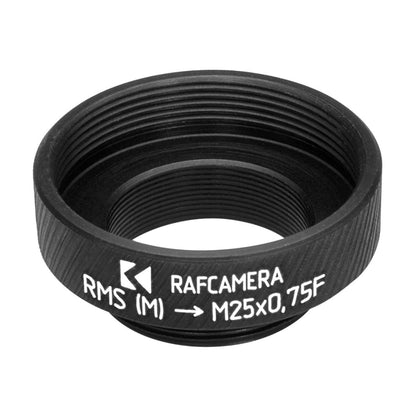 RMS male to M25x0.75 female thread adapter, black
