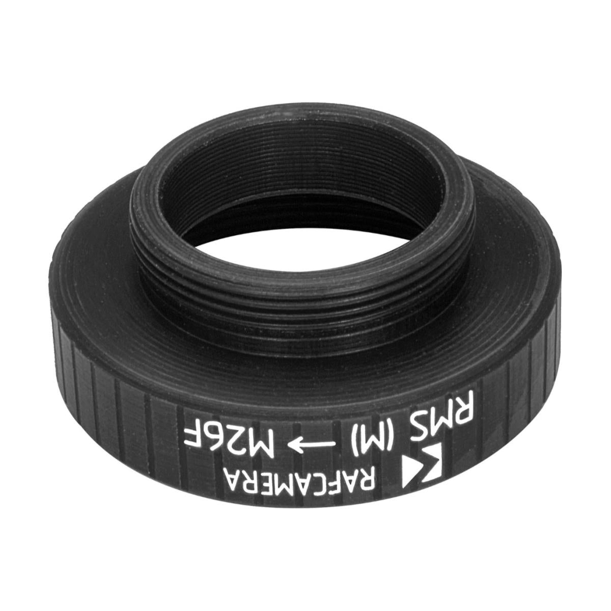 RMS male to M26x0.7 (36tpi, Mitutoyo) female thread adapter, black
