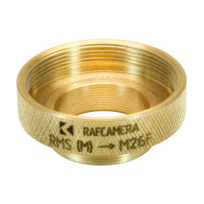 RMS male to M26x0.75 female thread adapter, bronze