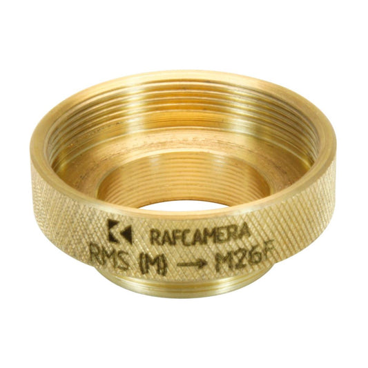 RMS male to M26x0.75 female thread adapter, bronze