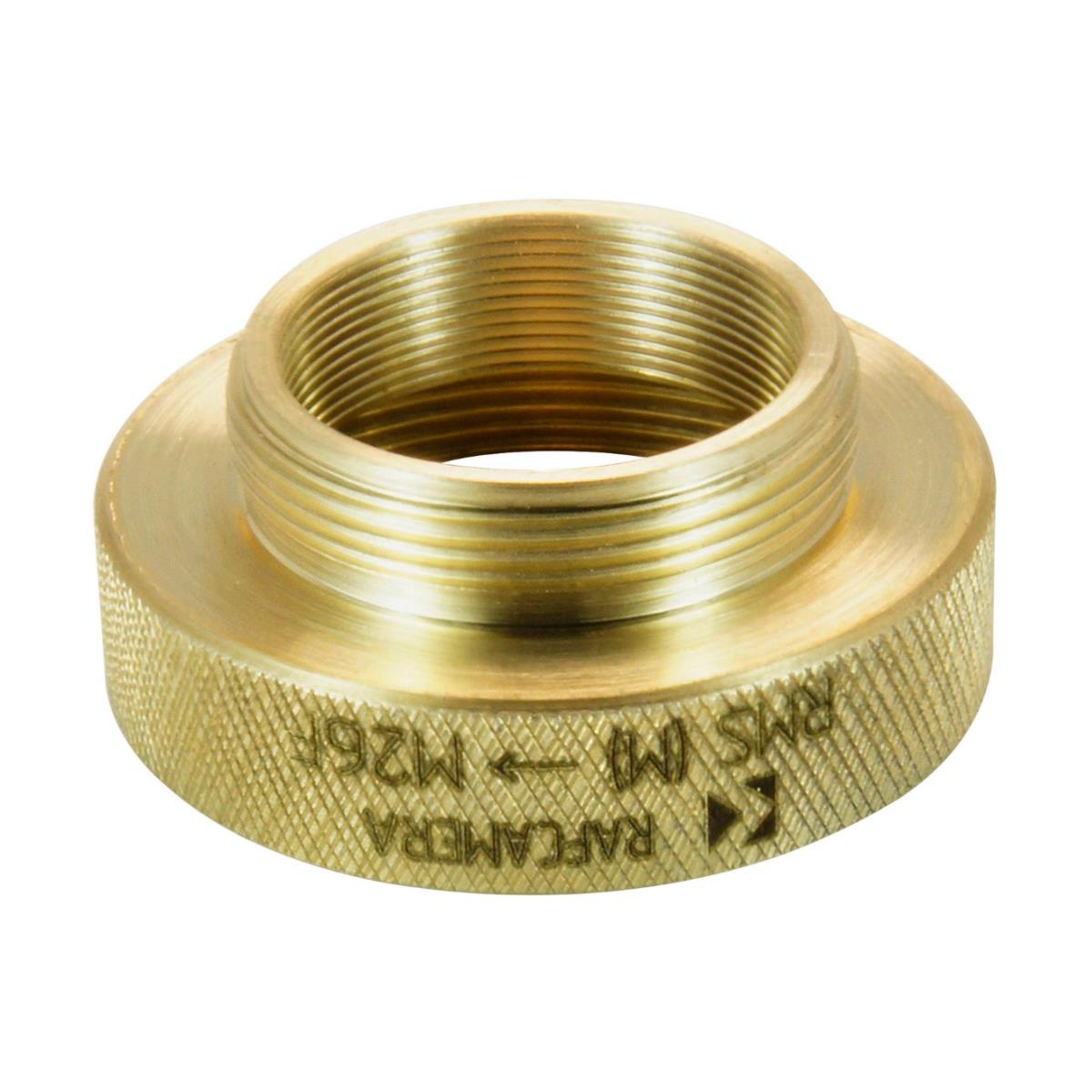 RMS male to M26x0.75 female thread adapter, bronze