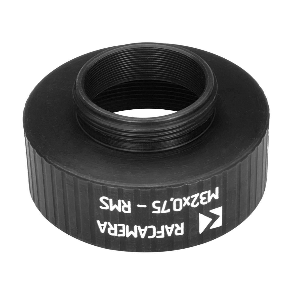 RMS male to M32x0.75 female thread adapter, 12mm height, black