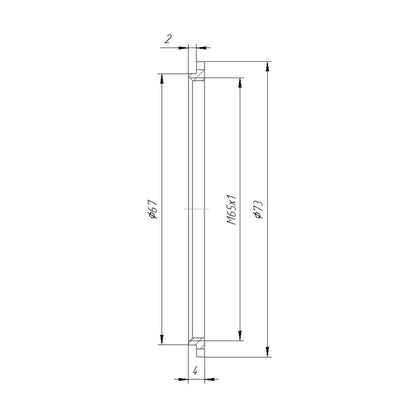 Retaining ring with M65x1 female thread and 67mm centering rim