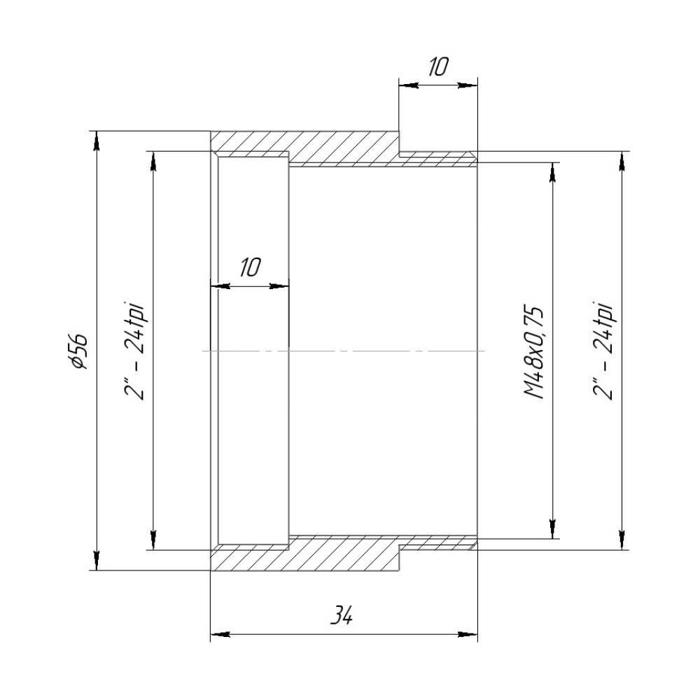 SCT2" thread extender, 24mm
