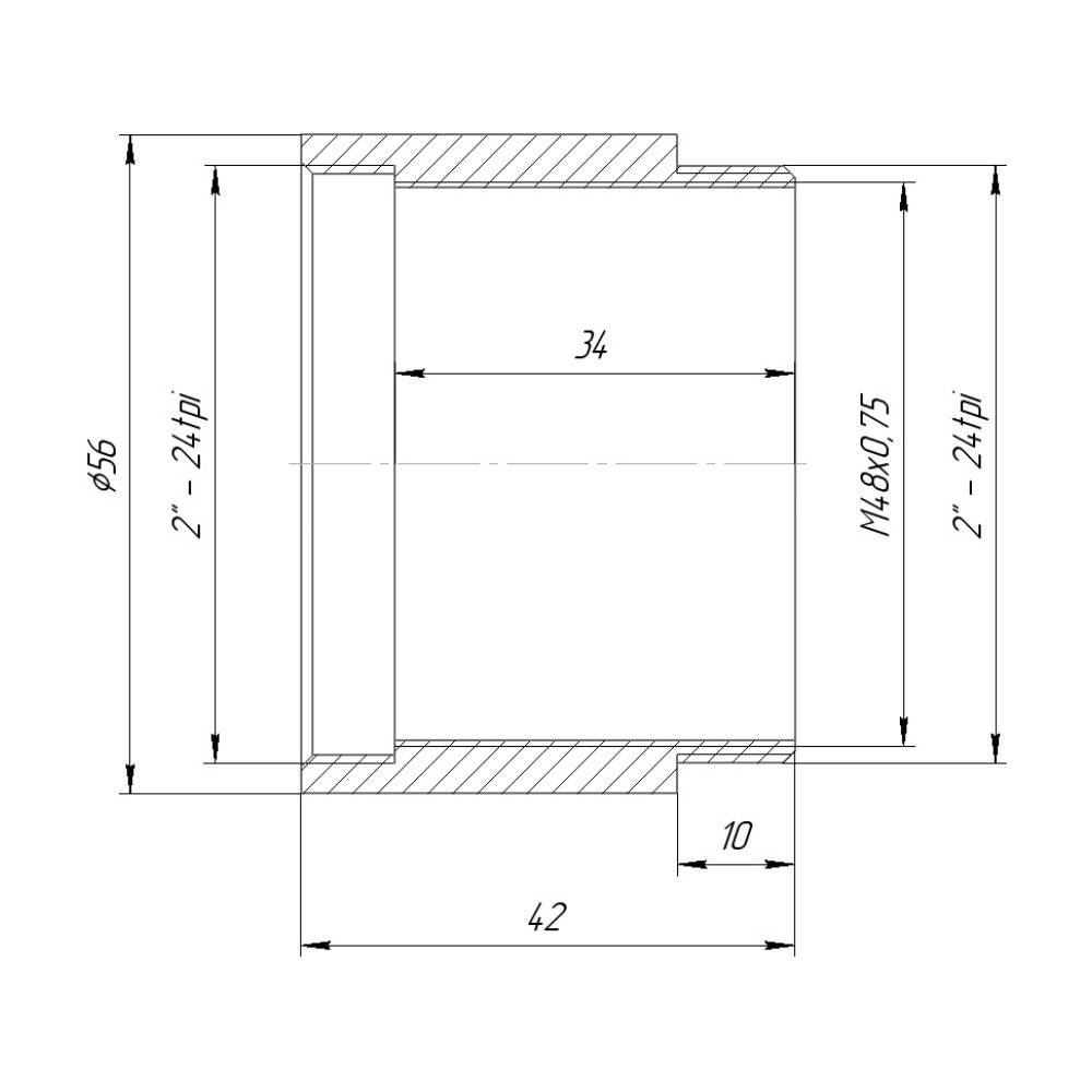 SCT2" thread extender, 34mm