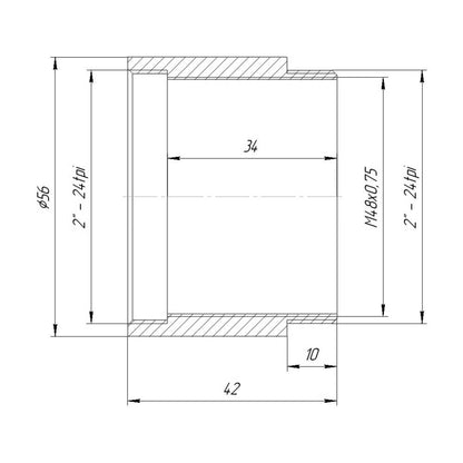 SCT2" thread extender, 34mm