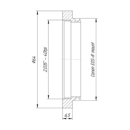 SM2 female thread to Canon EOS-R camera mount adapter