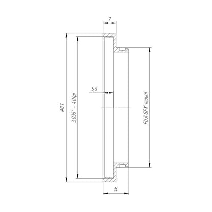 SM3 female thread to Fuji GFX camera mount adapter