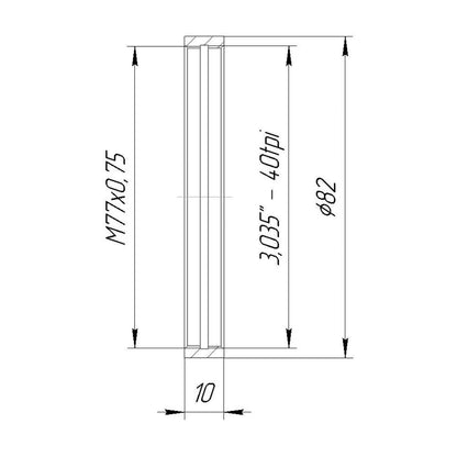 SM3 female to M77x0.75 female thread adapters