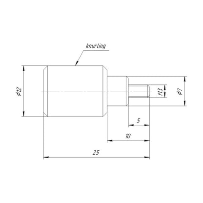Focus Pulling Stick with M3 thread for Cabrio zoom lens, 25mm