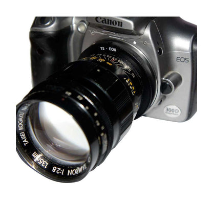 T2 thread to Canon EOS camera mount adapter