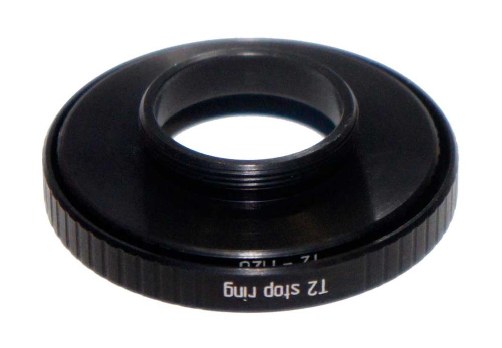 T2 female to M26x0.75 male thread adapter for binoviewers, with stop ring