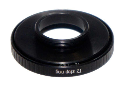 T2 female to M26x0.75 male thread adapter for binoviewers, with stop ring