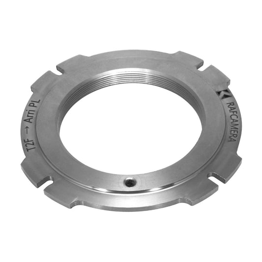 T2 female thread to Arri PL camera mount adapter, stainless steel