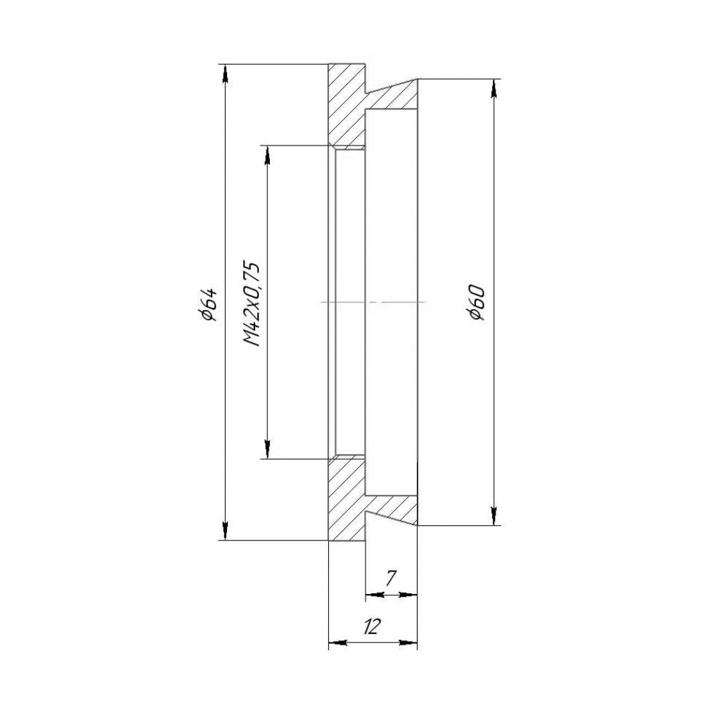 T2 (M42x0.75) female thread to 60mm dovetail adapter for MBS-10 microscope
