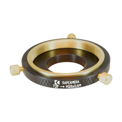 T2 female to M28x0.6 male thread adapter for Arcturus binoviewer, adjustable