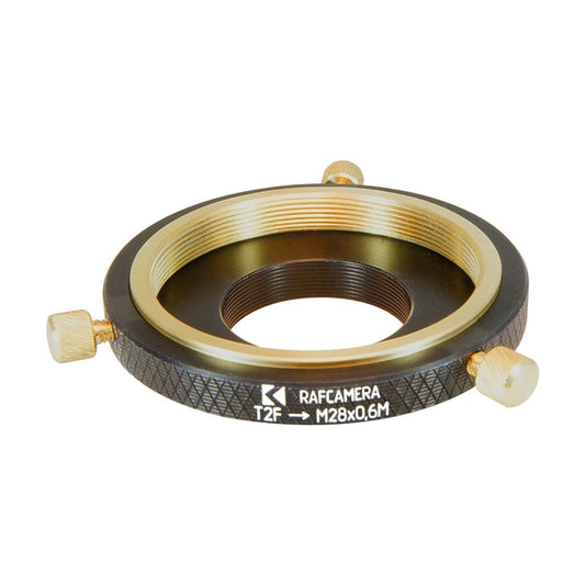 T2 female to M28x0.6 male thread adapter for Arcturus binoviewer, adjustable