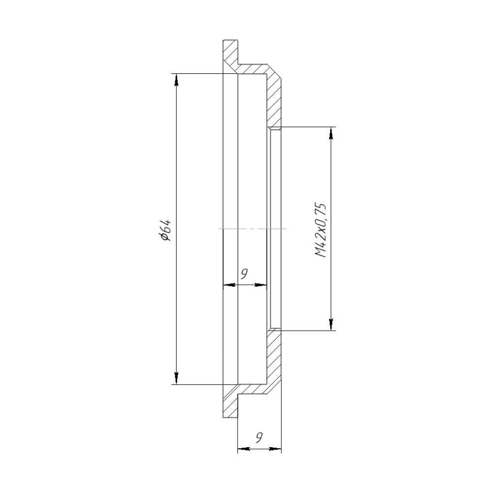 T2 (M42x0.75) female thread to Konvas/Kinor OCT-19 camera mount adapter