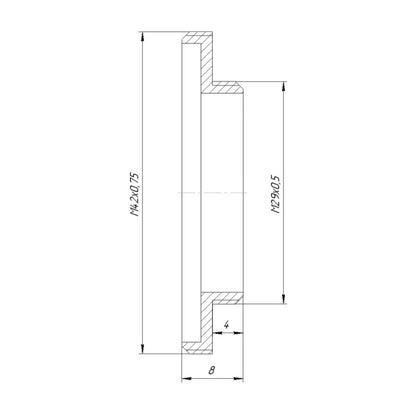 T2 (M42x0.75) male to M29x0.5 male thread adapter for Arcturus binoviewer