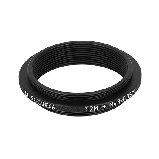 M42x0.75 (T2) male to M43x0.75 male thread adapter