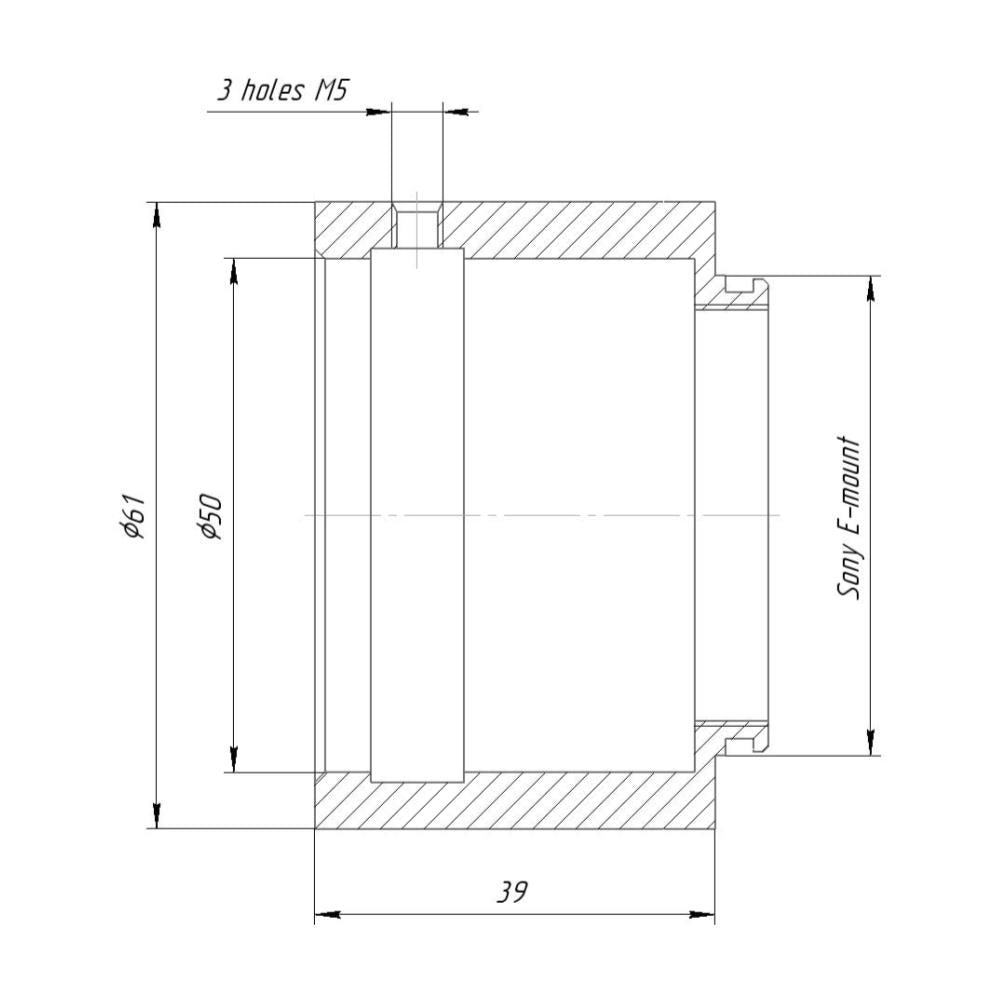 TEMP lens to Sony E-mount camera  adapter with screws