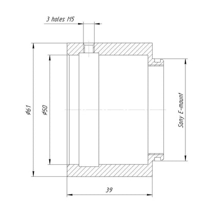 TEMP lens to Sony E-mount camera  adapter with screws