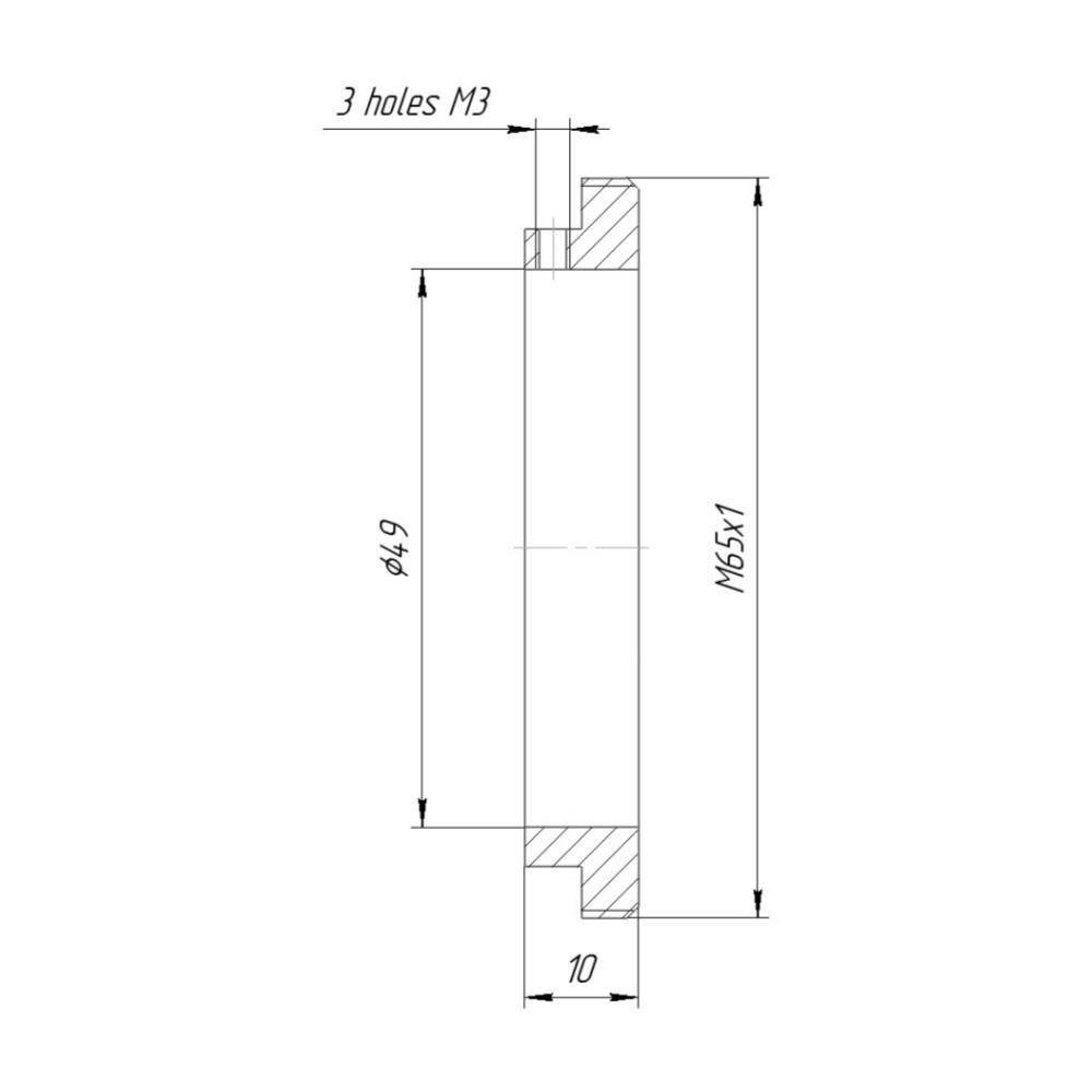 49mm clamp to M65x1 male thread adapter for LS1610A lens