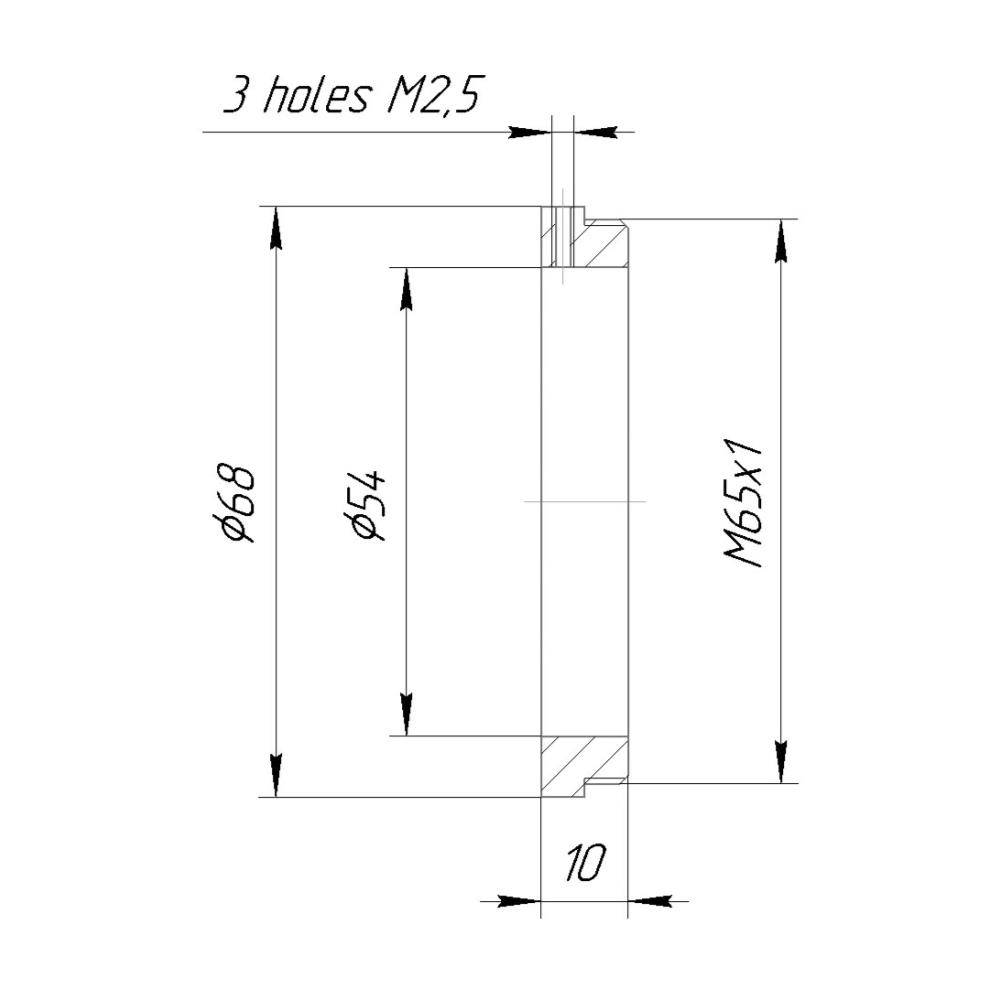 54mm clamp to M65x1 male thread adapter for Mejiro Genossen